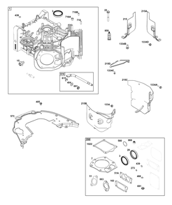 Cylinder Group Diagram and Parts List for 541477-0136-J1 400000 - 699999 Briggs and Stratton Engine